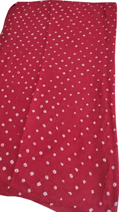 Red Bandhani Cotton Silk Fabric (  1 Mtr )