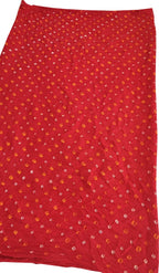 Red Bandhani Cotton Silk Fabric (  1 Mtr ) - Luxurion World