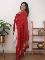 Red Bandhani Modal Silk Dupatta - Luxurion World