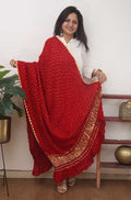 Red Bandhani Modal Silk Dupatta - Luxurion World