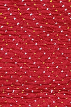 Red Bandhani Pure Gajji Silk Fabric ( 1 Mtr ) - Luxurion World