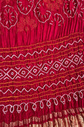 Red Bandhani Pure Gajji Silk Rai Bhandhej Dupatta - Luxurion World