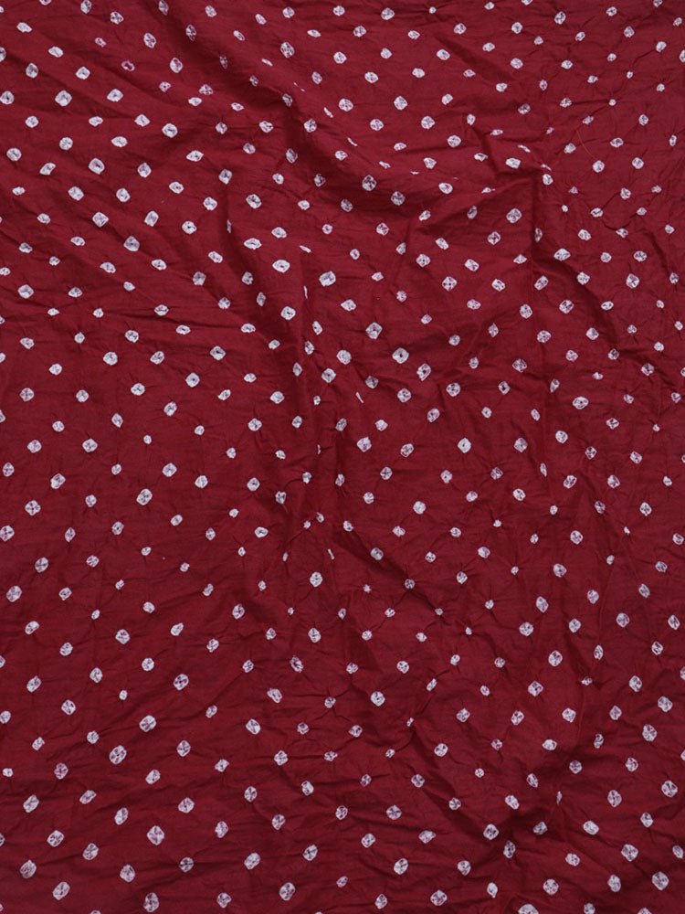 Red Bandhej Cotton Silk Top Fabric ( 0.80 Mtr )