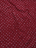 Red Bandhej Cotton Silk Top Fabric ( 0.80 Mtr ) - Luxurion World