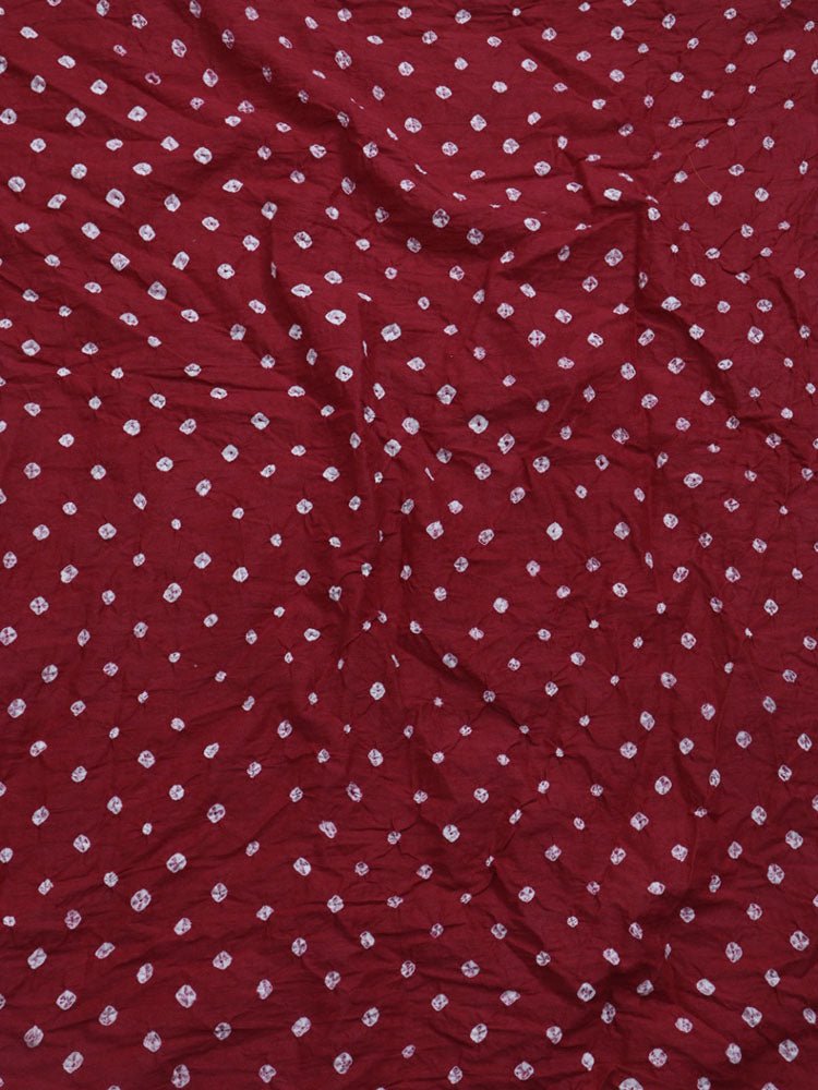 Red Bandhej Cotton Silk Top Fabric ( 0.80 Mtr ) - Luxurion World