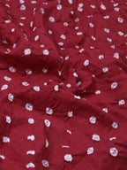 Red Bandhej Cotton Silk Top Fabric ( 0.80 Mtr ) - Luxurion World
