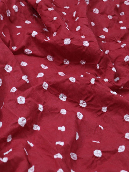 Red Bandhej Cotton Silk Top Fabric ( 0.80 Mtr )