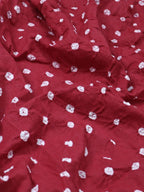 Red Bandhej Cotton Silk Top Fabric ( 0.80 Mtr ) - Luxurion World