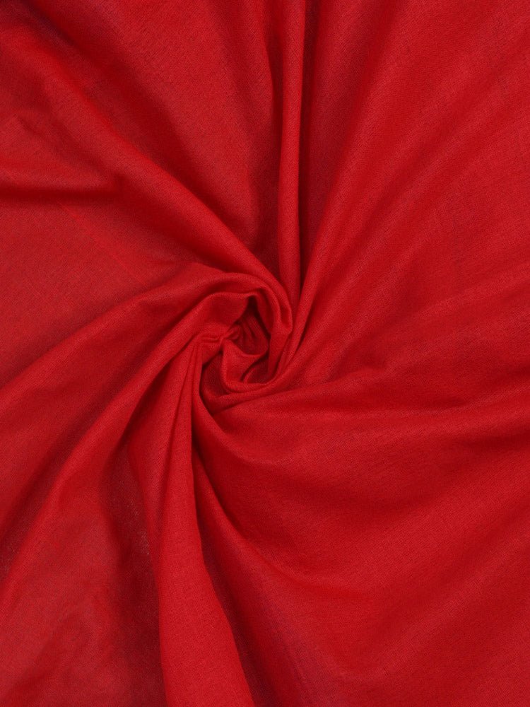 Red Bengal Plain Cotton Saree - Luxurion World