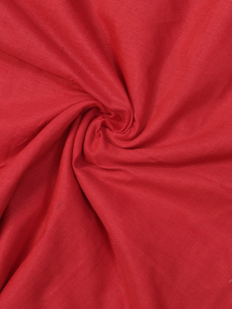 Stunning Red Bengal Plain Cotton Saree - Luxurion World