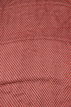 Red Block Printed Ajrakh Modal Silk Fabric ( 1 Mtr ) - Luxurion World