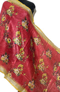 Red Digital Printed Linen Dupatta - Luxurion World