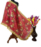 Red Digital Printed Linen Dupatta - Luxurion World