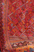Red Embroidered Kashmiri Kani Work Pure Silk Saree - Luxurion World