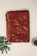 Red Embroidered Trendy Net Sequins Work Saree - Luxurion World