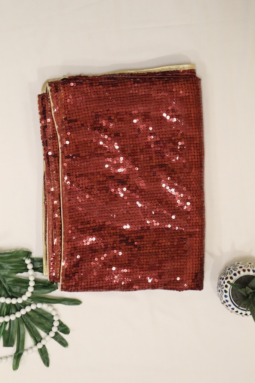 Red Embroidered Trendy Net Sequins Work Saree - Luxurion World