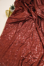 Red Embroidered Trendy Net Sequins Work Saree - Luxurion World