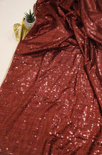 Red Embroidered Trendy Net Sequins Work Saree - Luxurion World