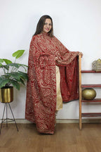 Red Embroidered Trendy Velvet Dupatta - Luxurion World