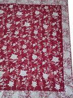 Red Hand Embroidered Parsi Work Pure Georgette Dupatta - Luxurion World