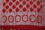 Red Handloom Banarasi Brush Dye Pure Georgette Dupatta - Luxurion World