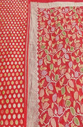 Red Handloom Banarasi Pure Georgette Brush Dyed Suit - Luxurion World