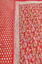 Red Handloom Banarasi Pure Georgette Brush Dyed Suit - Luxurion World