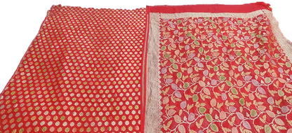 Red Handloom Banarasi Pure Georgette Brush Dyed Suit - Luxurion World