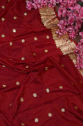 Red Handloom Banarasi Pure Katan Silk Dupatta - Luxurion World