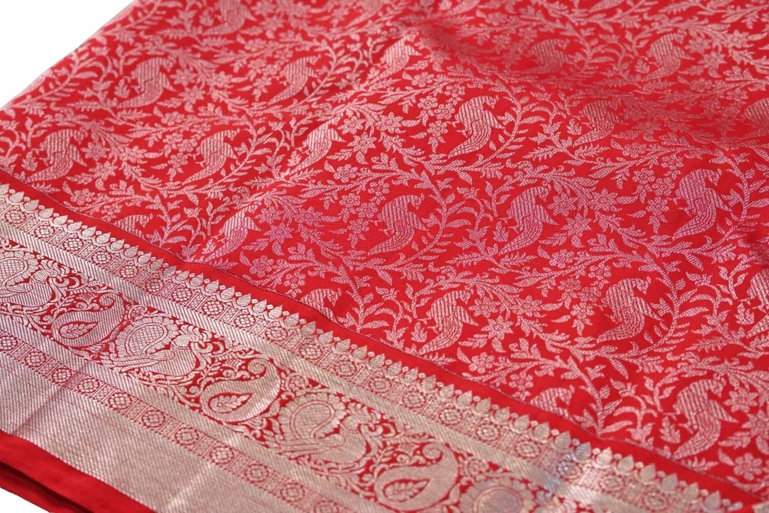 Red Handloom Kanjeevaram Pure Silk Saree - Luxurion World