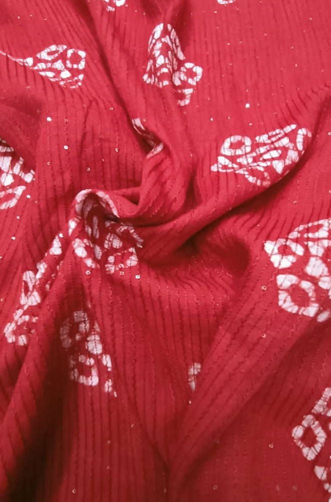 Red Linen Cotton Fabric (1 Mtr) - Luxurion World