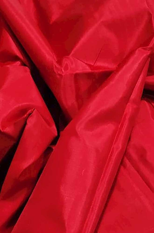 Red Plain Pure Silk Fabric ( 1 Mtr ) - Luxurion World