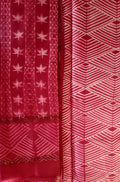 Red Shibori Cotton Silk Two Piece Unstitched Suit Set - Luxurion World