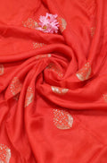 Red Trendy Linen Jute Sequins Work Fabric (0.5 Mtr) - Luxurion World