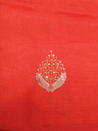 Red Trendy Linen Jute Sequins Work Fabric (0.5 Mtr) - Luxurion World