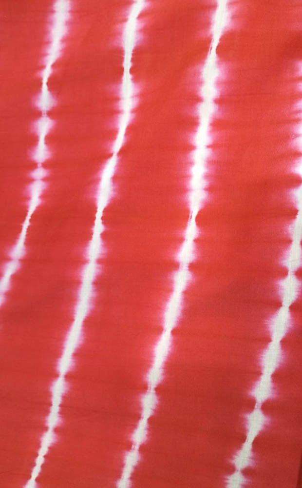 Red Trendy Tie And Dye Modal Silk Fabric (  1 Mtr )