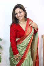 Red Velvet V Neck Full Sleeves Blouse - Luxurion World
