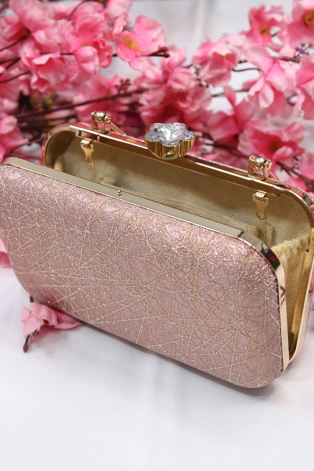 Rose Gold Clutch Sling Bag - Sparkle Your Way Through Any Occasion - Add a Statement to Your Outfit - Luxurion World