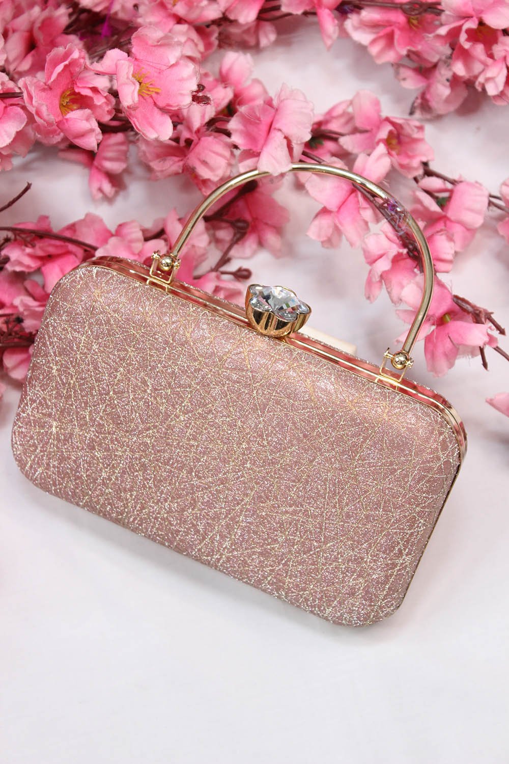 Rose Gold Clutch Sling Bag Sparkle Your Way Through Any Occasion Add a Statement to Your Outfit