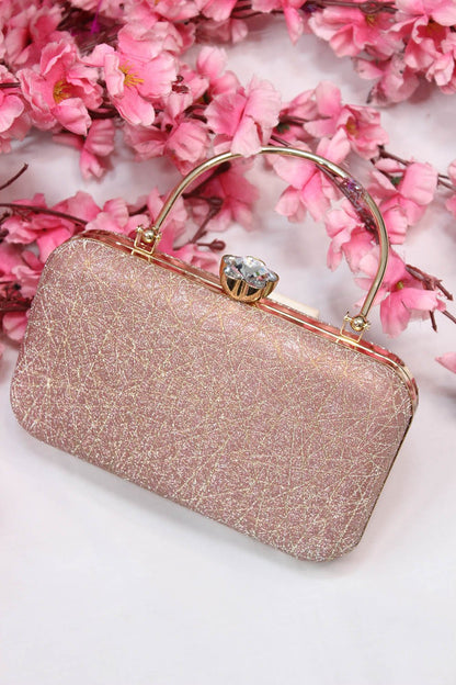 Rose Gold Clutch Sling Bag - Sparkle Your Way Through Any Occasion - Add a Statement to Your Outfit - Luxurion World