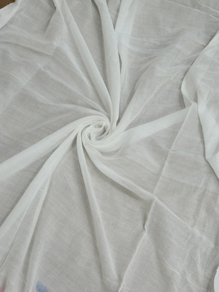 Stylish White Bengal Cotton Polka Dots Saree - Luxurion World