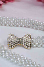 White Pearl Bead Belt - Elegant Accessory for Formal Attire - Luxurion World