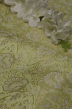 Yellow Banarasi Brocade Silk Fabric (  1 Mtr ) - Luxurion World