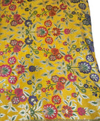 Yellow Banarasi Kimkhwab Silk Meenakari Fabric ( 1 Mtr ) - Luxurion World