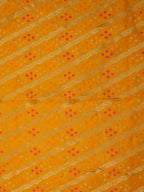 Yellow Banarasi Meenakari Bandhani Design Silk Fabric ( 1 Mtr ) - Luxurion World
