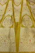 Yellow Banarasi Pure Katan Silk Unstitched Lehenga Set - Luxurion World
