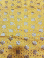 Yellow Banarasi Silk Fabric ( 0.6 Mtr) - Luxurion World