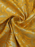 Yellow Banarasi Silk Fabric ( 1 Mtr ) - Luxurion World