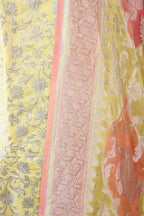 Yellow Banarasi Silk Suit With Yellow Handloom Banarasi Pure Georgette Brush Dyed Dupatta - Luxurion World