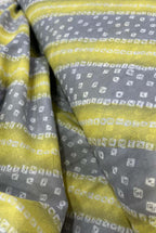 Yellow Bandhani Block Printed Cotton Fabric ( 1 Mtr ) - Luxurion World